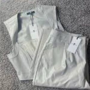 7 For All Mankind Cream Corset and Pants Jumpsuit